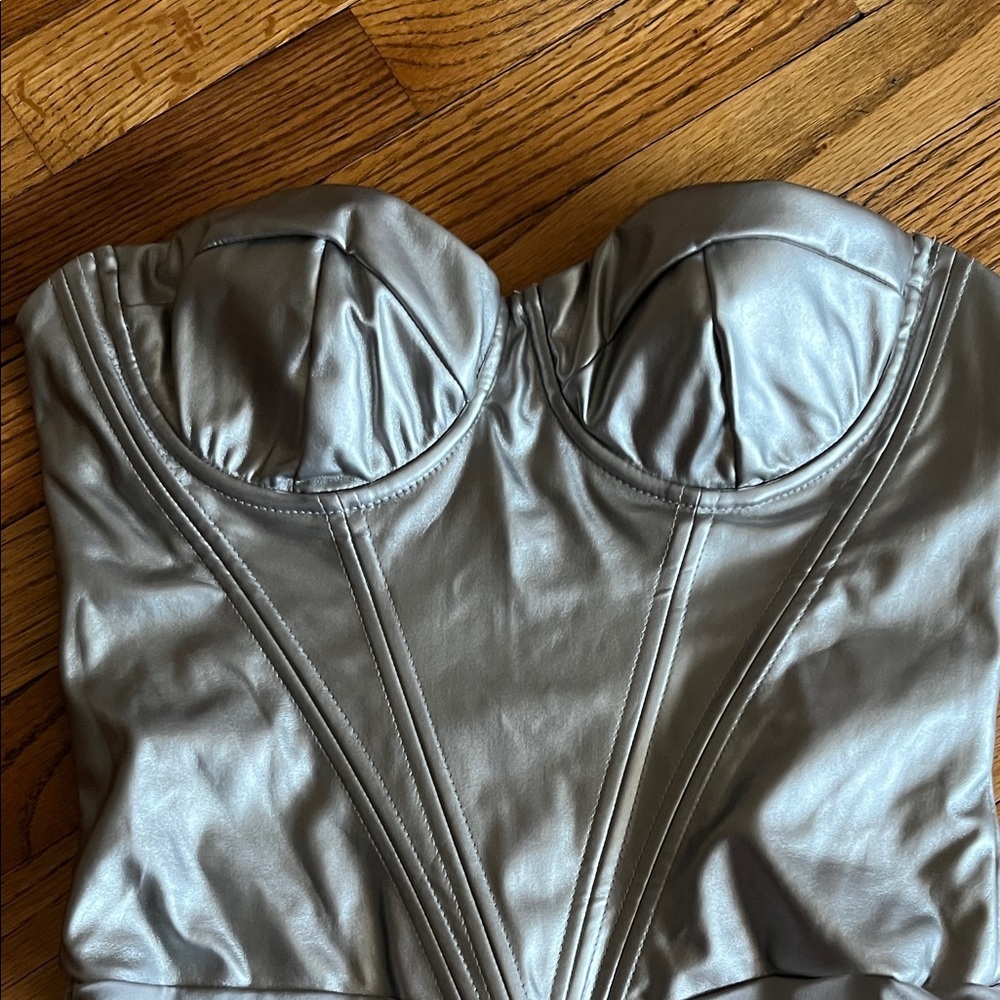 Fashion Nova Silver Bodysuit - Picture 2 of 5